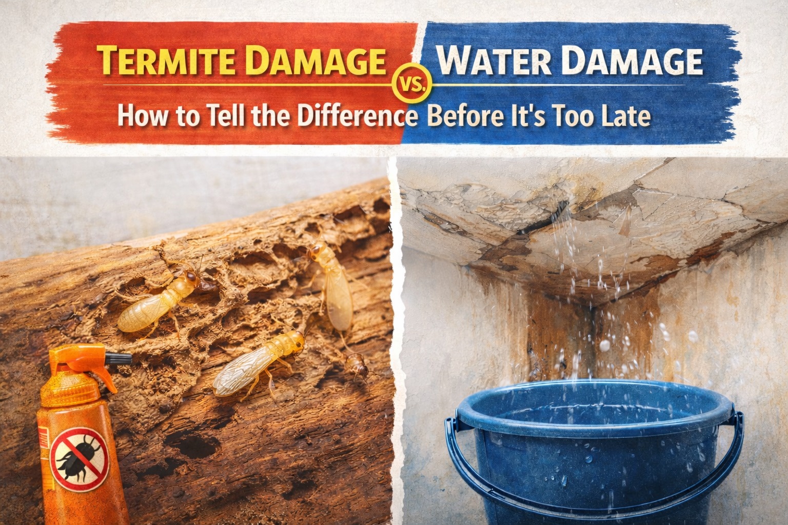 Termite Damage vs. Water Damage